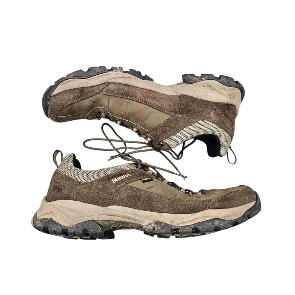 Meindl Men's Size 10.5 EUC Pflege:ll Brown Leather Goretax Hiking Sneakers Shoes